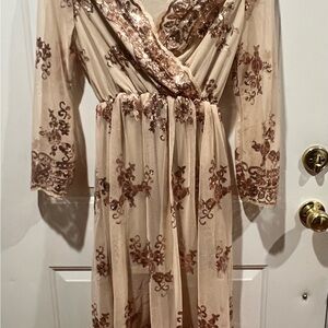 Elegant Floral Embroidered Dress